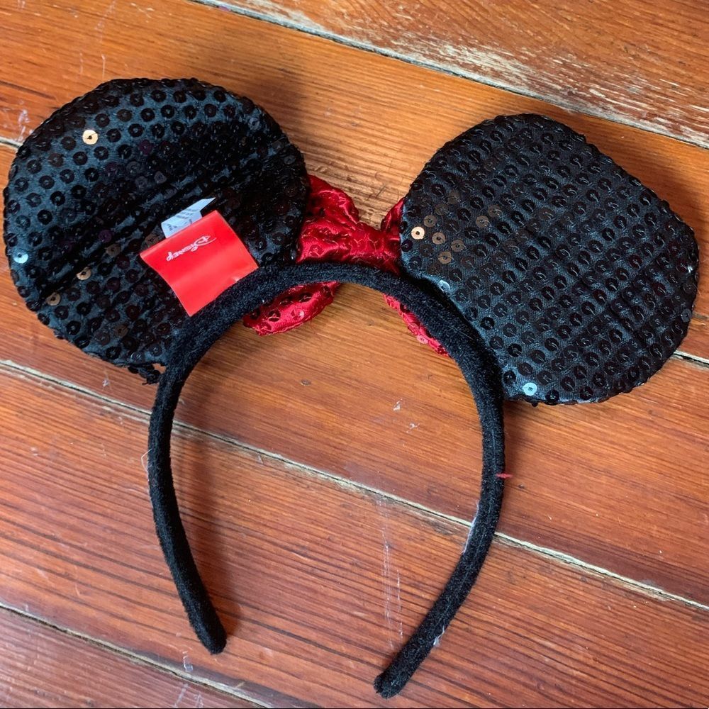 Disney Minnie Mickey Mouse Sequin Ears Headband Bow - Picture 5 of 9